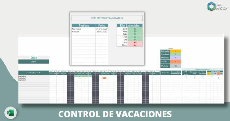 Control de vacaciones en Excel