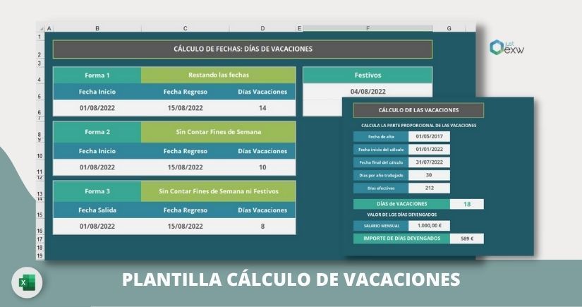 Descargar plantilla gratuita cálculo de vacaciones en Excel