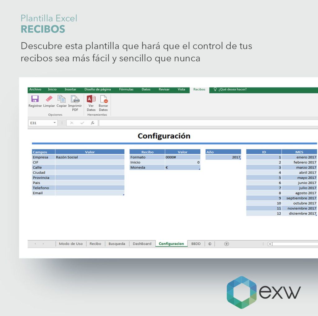 Plantilla Recibos Para Excel Just Exw 7048
