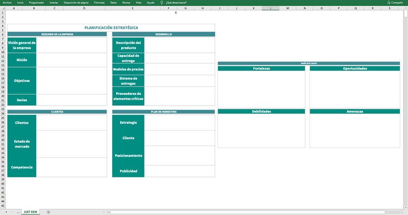 Planificación estratégica en Excel
