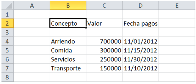 Ejercicios Microsoft Excel funcion suma
