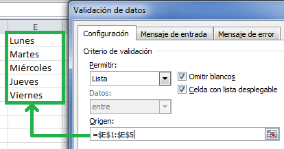 Ejercicios Excel validación de datos