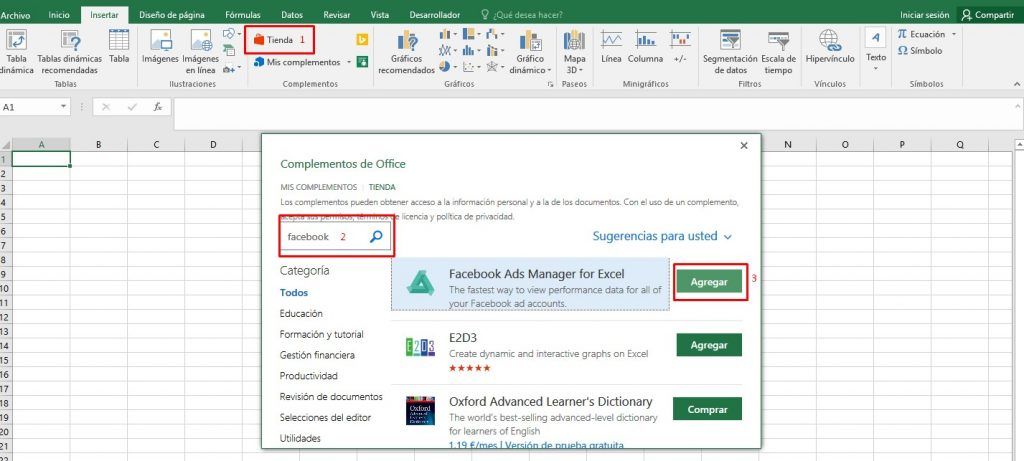 Cómo usar el Administrador de anuncios de Facebook para Excel Instalar admin de facebook para excel