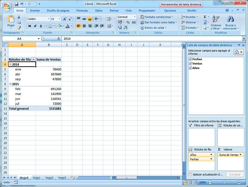 Cómo agrupar fechas en tablas dinámicas de Excel
