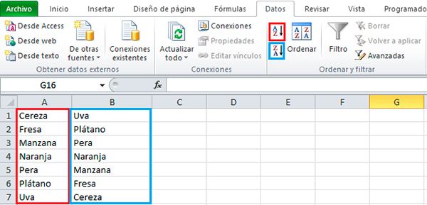 Cómo ordenar alfabéticamente las celdas de Excel