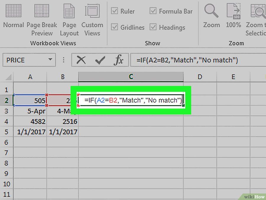 comparar y resaltar columnas en Excel