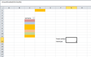 contar celdas por color Excel