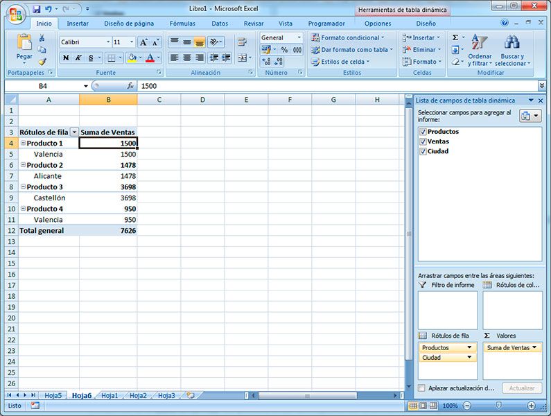 Crear tablas dinámicas Excel