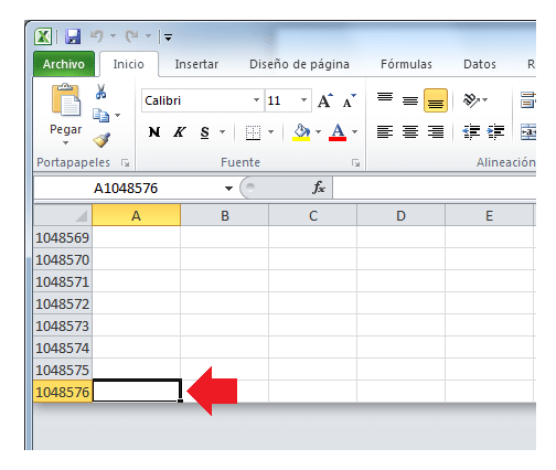 Cuántas columnas tiene Excel