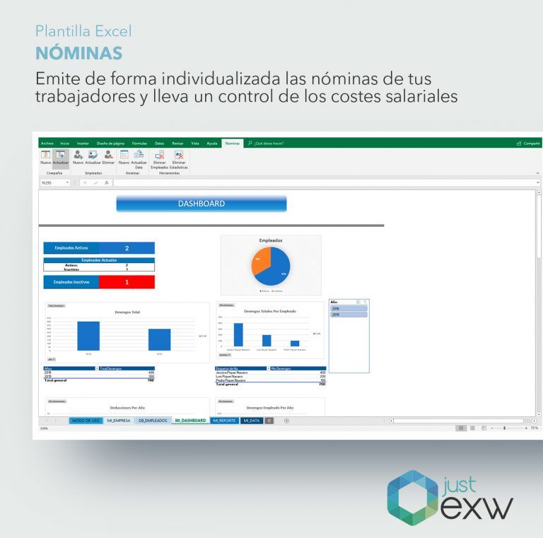 Plantilla Nóminas Plantilla de Excel de nóminas Plantilla recibos salariales