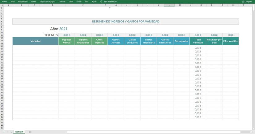 Descargar Plantilla Gratis de Gestión agrícola en Excel