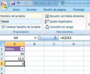 Cómo dividir en Excel