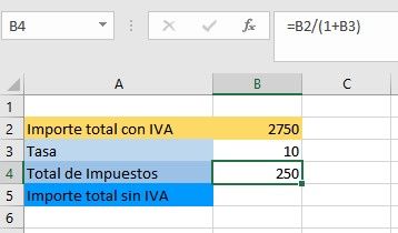 Obtener el IVA con Excel