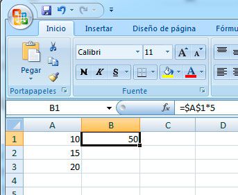 Fijar una celda en Excel