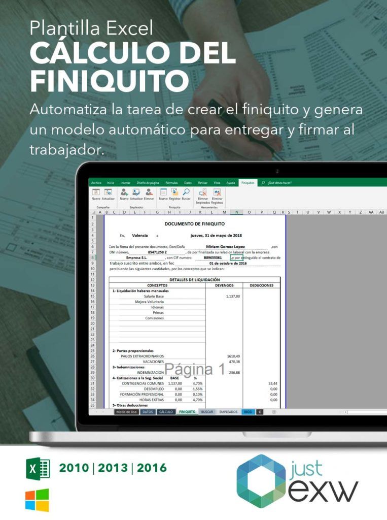 Plantilla Excel Calculo De Finiquito Descarga Gratis Unamed