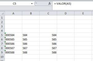 quitar o poner ceros en Microsoft Excel