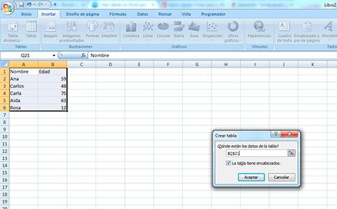 Cormo hacer tablas en Excel