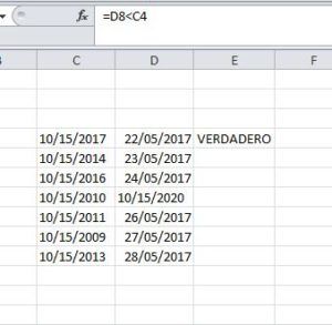trucos para comparar fechas en Excel