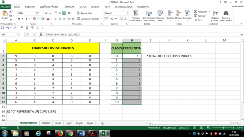 ordenar datos por frecuencia en Excel