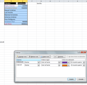 herramientas ordenar datos en Excel
