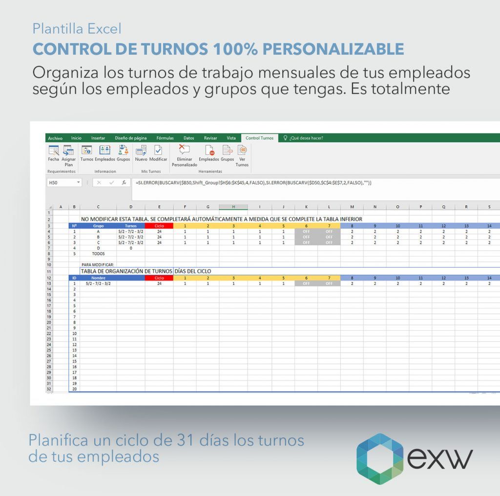 Plantilla Premium Control De Turnos Personalizable Plantilla De Excel