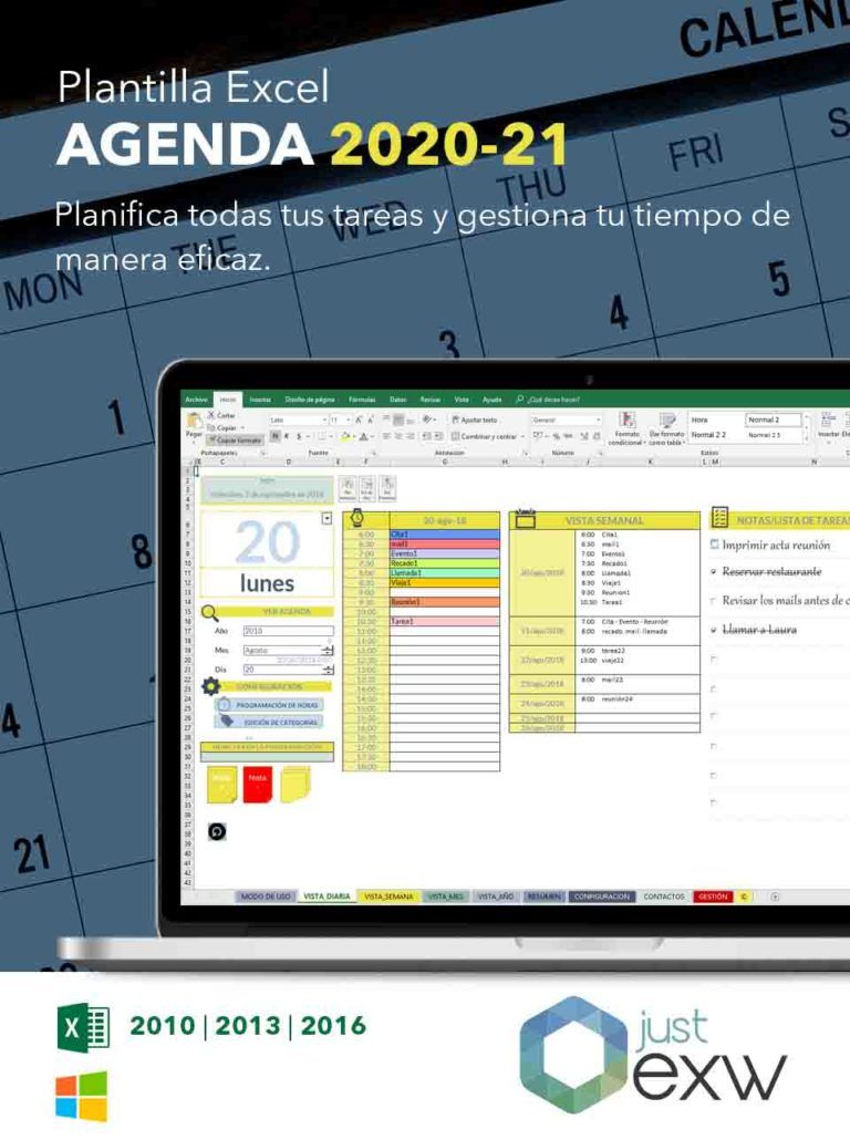 Plantilla De Agenda Para Excel Para Organizar Tus Tareas Y Eventos Vrogue