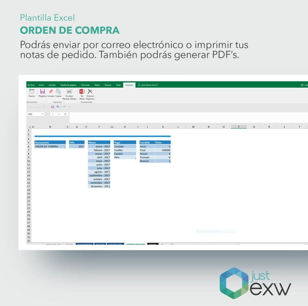 Plantilla Excel Orden de Compra Plantilla de Excel nota de pedido