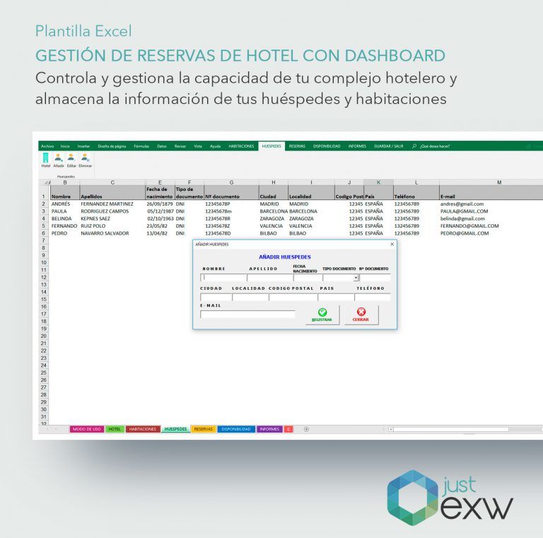 Plantilla Premium Gestión de Reservas de Hotel con Dashboard Excel