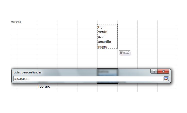  pasos crear lista con listas personalizadas en Excel