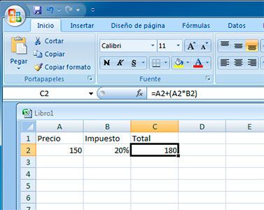 Sumar porcentajes en Excel
