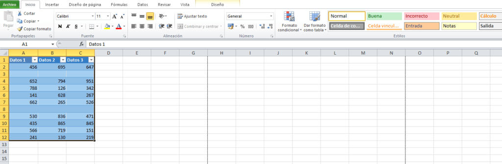 Eliminar filas vacías en Excel