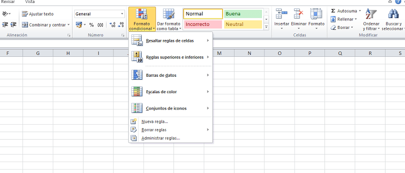 Tipos de formato condicional en Excel